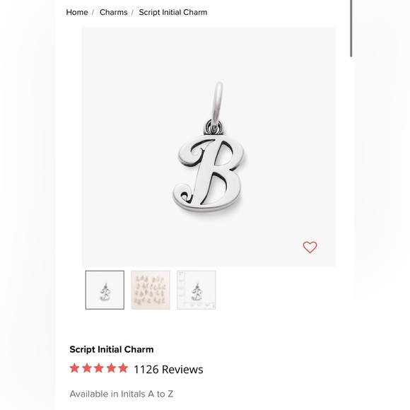 Silver Initial 'B' James Avery Charm - Picture 3 of 3